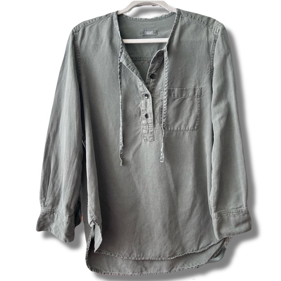 Toast Olive Popover Casual Shirt - Picture 1 of 7